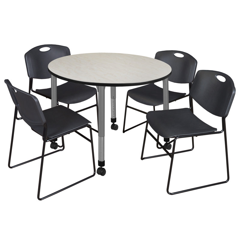 Ensemble de table de salle à manger et de chaises Kee, Érable, H 34 po x L 90 po x l 90 po