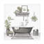 Art mural sur toile tendue - "Serene Bath II Gray" Leslie Trimbach pour décoration de salon, de chambre à coucher ou de bureau - 14 x 14 -1652138162