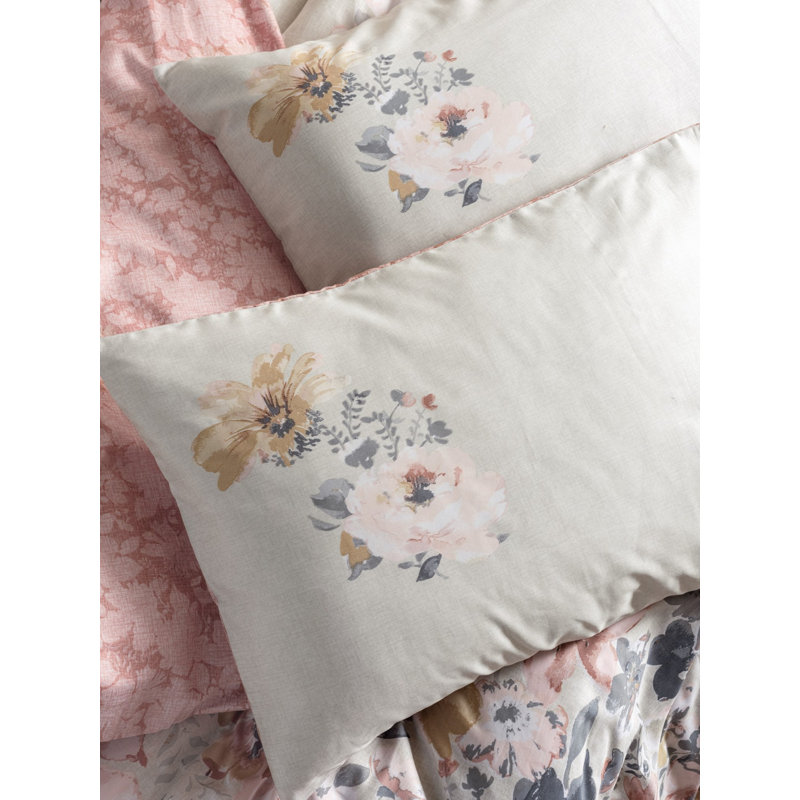 Luxury Satin Quilt Cover Set (XXL), Powder Color, Duvet Cover 61.0 x 86.6 inches & Pillowcase 31.5 x 31.5 inches | 100% Cotton Satin, Machine Washable, 211 Thread Count, Stylish Envelope & Button Closure
