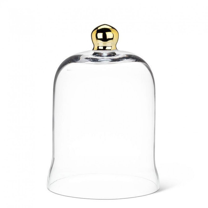 Cloche en forme de cloche avec cloche à bouton doré, H 7,5 po x l 5 po x P 5 po