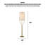 Élégante lampe sur pied en métal doré avec abat-jour en tissu-775107134