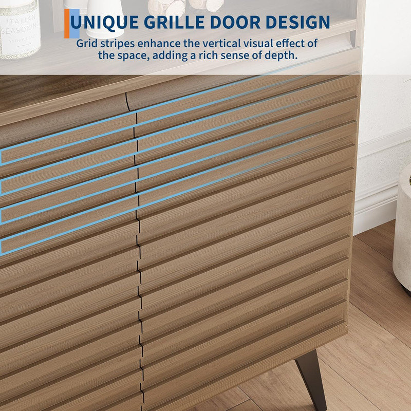 Solid Wood Single Storage Cabinet ( 85cm H x 72cm W x 35cm D), Brown