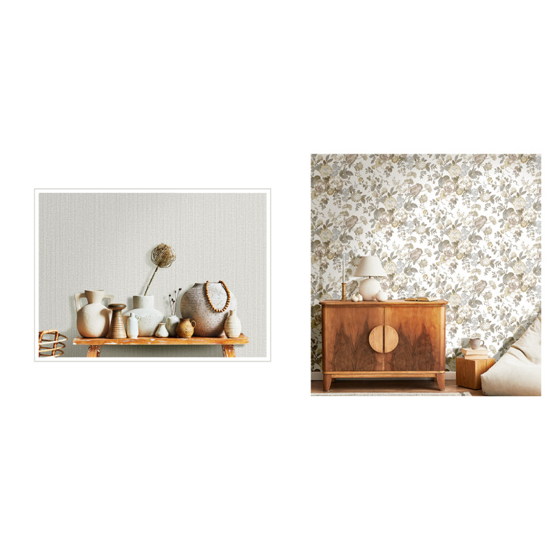 Aarne 10m x 53cm Matte Wallpaper Roll, Silver Grey