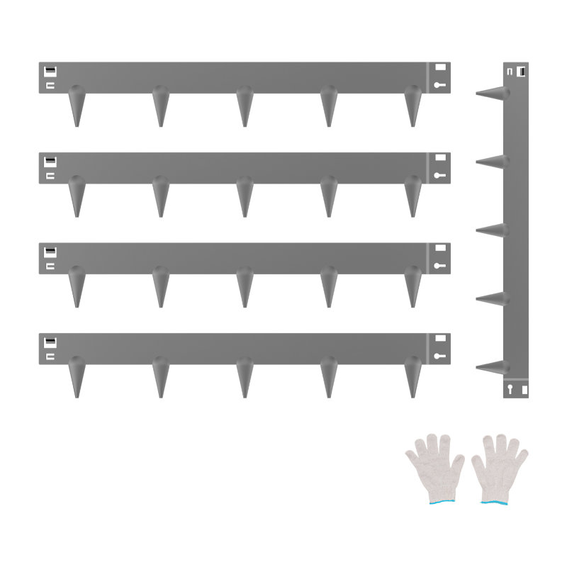 Bordure de bordure en acier résistante à la rouille, H 3,25 pi x H 0,51 pi, Gris