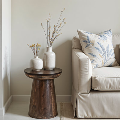 Sacco Solid Wood Pedestal End Table