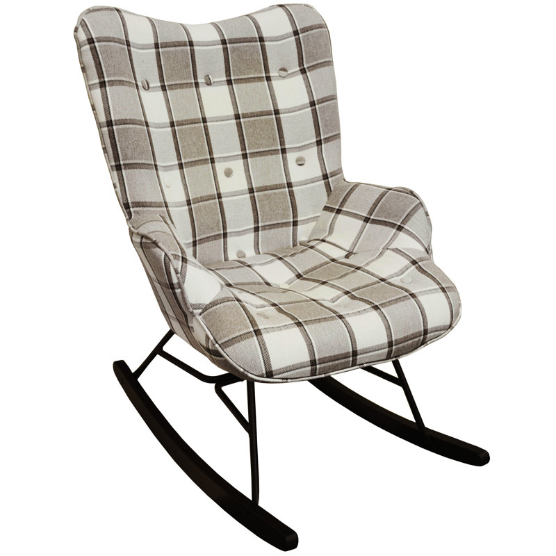 Jalynn Upholstered Wingback Chair, White/Grey