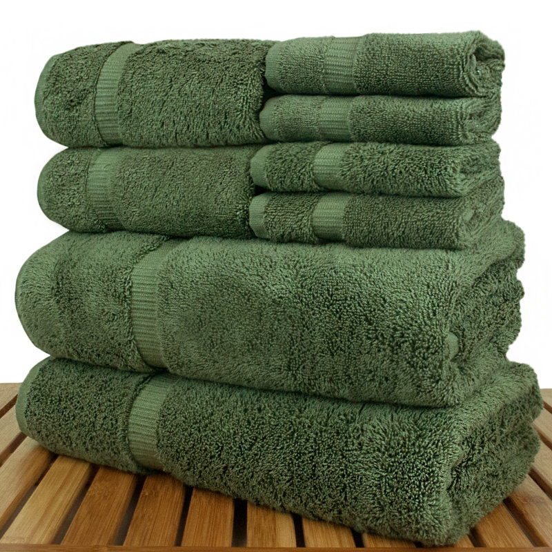 Ensemble de serviettes en coton turc 8 pièces Thurantowa, Mousse