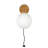 Metal And Glass Wall Sconce With Glass Orb Globe, Curved Base And Inline Switch