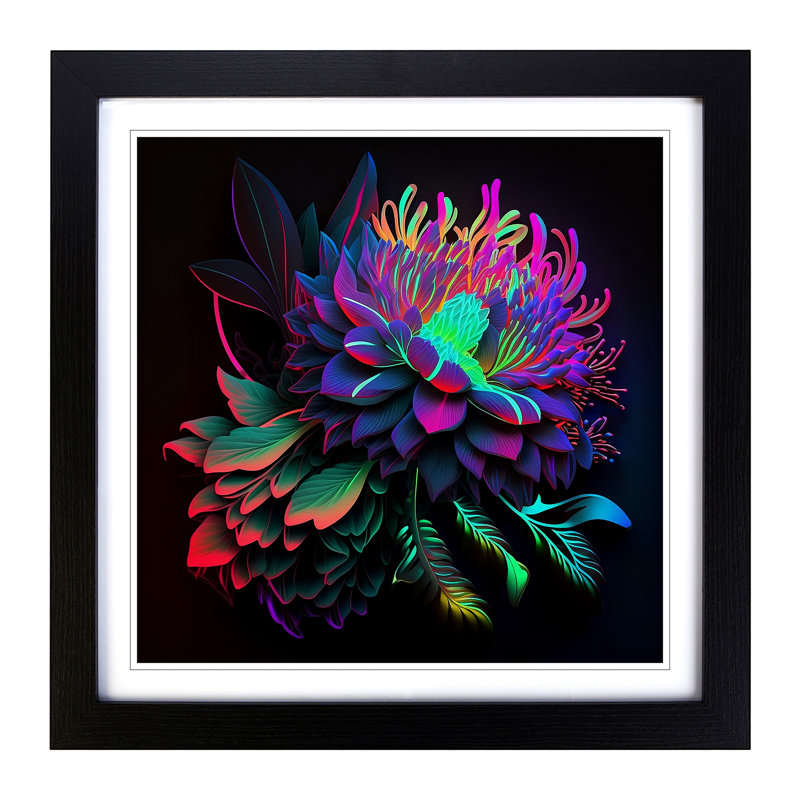 Single Picture Frame Print on Wood, Black