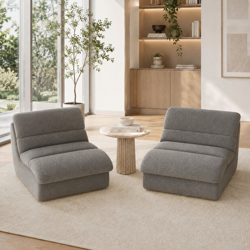 Chaise d'appoint rembourrée Modern, Gris