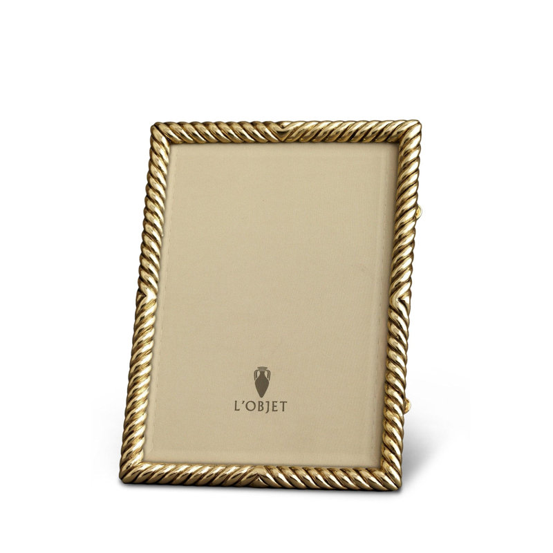 Deco Twist Frame, Gold, 24k Gold Plated, 4" W x 6" H