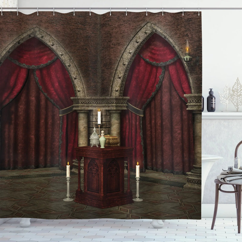Rideau de douche simple mystérieux pièce foncée de gothic house, H 70 po x l 69 po