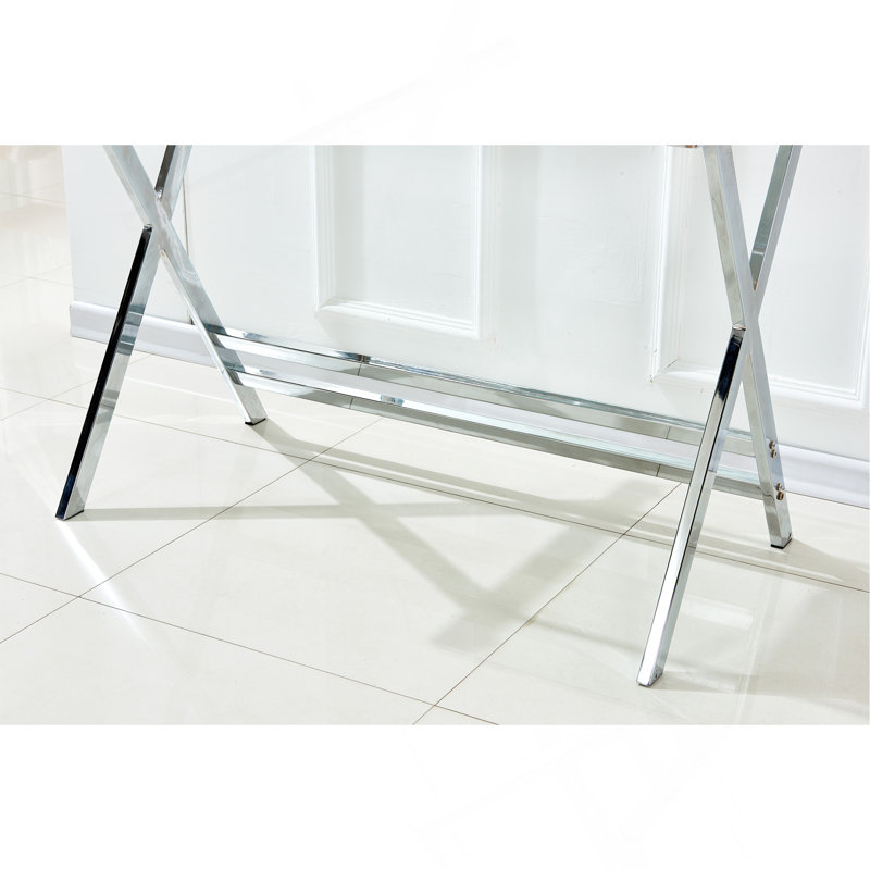 Glass Computer Desk, Transparent Tempered  Glass Laptop Table With Rounded Edges Desks, Sofa Table