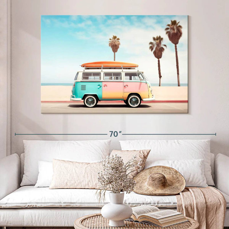 Mehar VW Van On The Beach, 34" H x 51" W