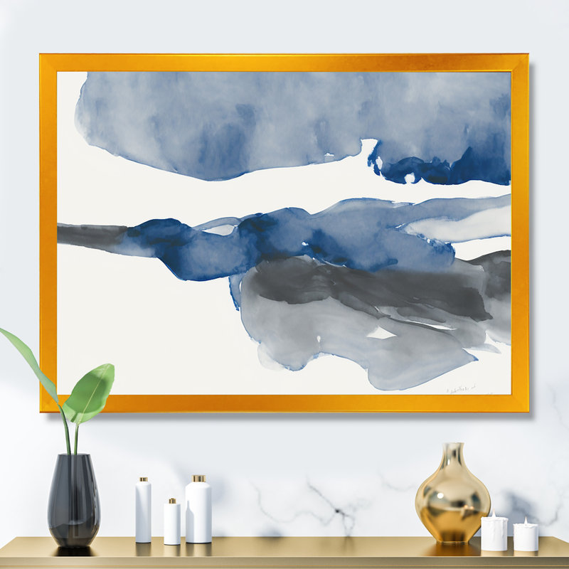 Saphir bleu nébuleux V - reproduction sur toile, Impression dorée sur toile encadrée, H 24 po x l 32 po x P 1 po