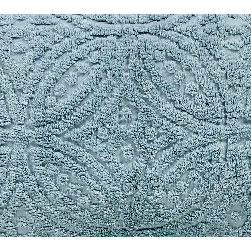 Ensemble de couvre-lit / couvre-lit touffeté lavable à la machine avec taies décoratives 100% coton, Bleu