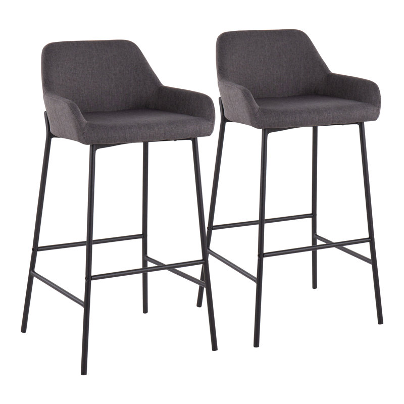 Tabouret 30 ", Tabouret de bar (siège d'une hauteur de 30 po), Noir, Mélange de polyester gris anthracite