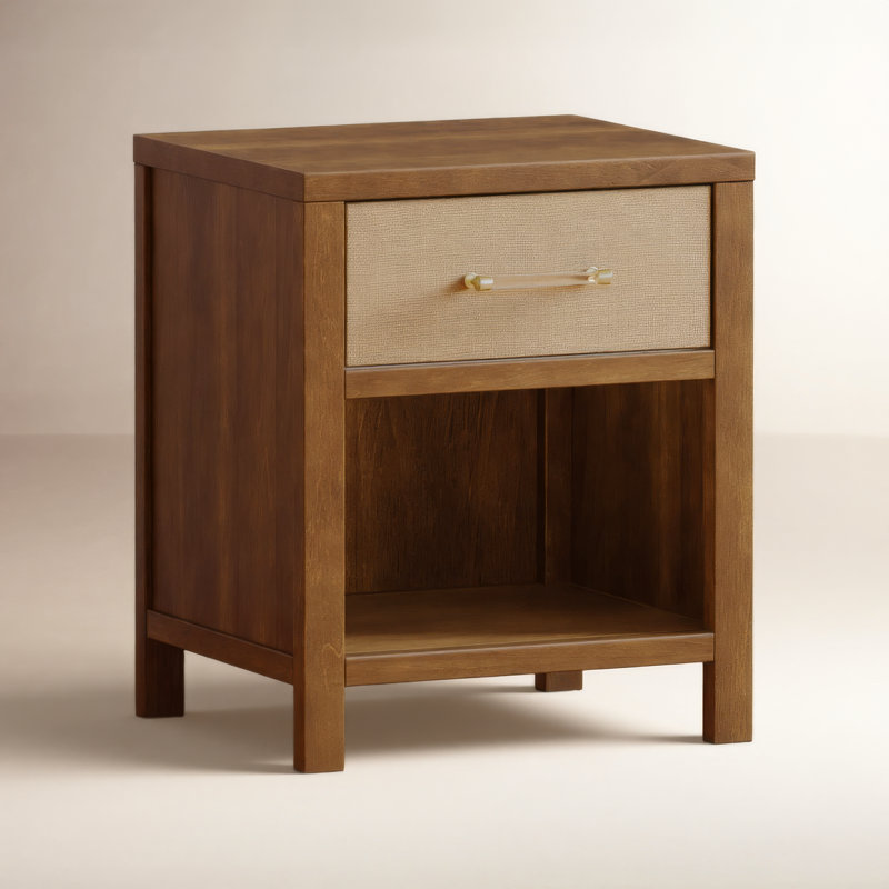 Eloise Assembled Nightstand, Natural Walnut