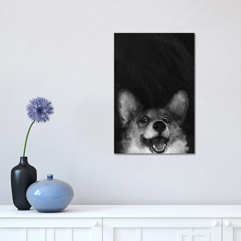 Sausage Fox Corgi by Laura Graves - Wrapped Canvas Print, 30.48 cm H x 45.72 cm W