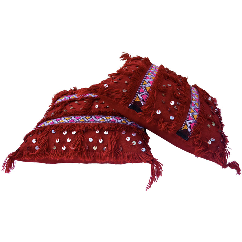 Rectangular Pillow Cover & Insert, Maroon/Pink/Red