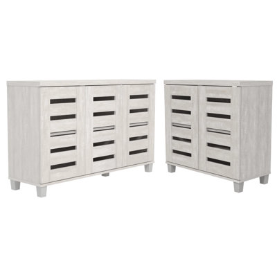 Armoire de rangement pour chaussures à 2 et 3 portes Lismore (peut contenir 28 paires)