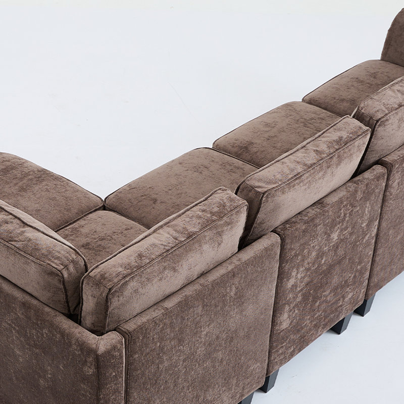 Canapé modulaire 109,5 po Rivets, Chocolat