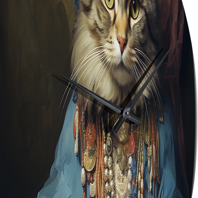 Horloge murale chat majestueux en gracieux indien II - animaux, Très grand