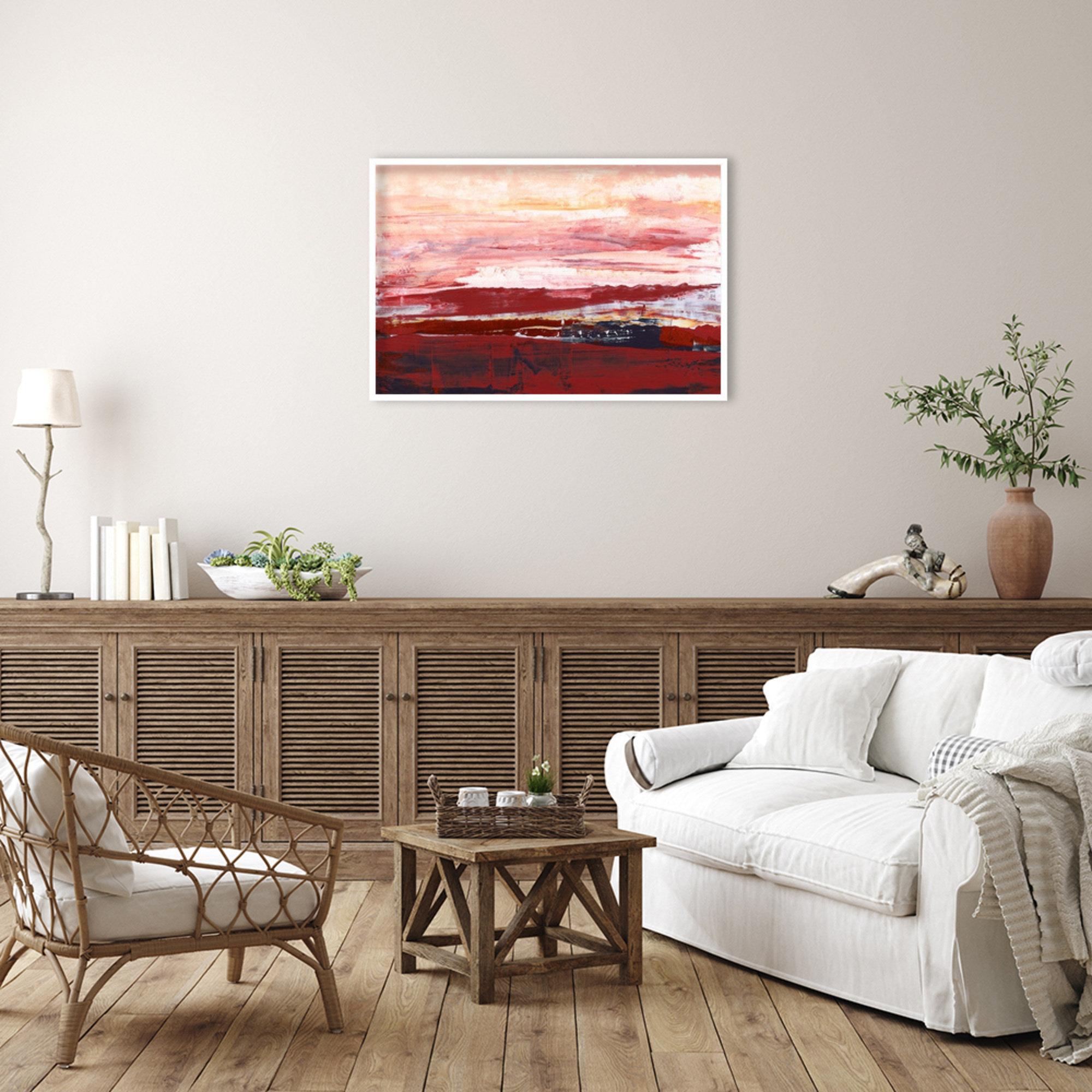 Summerset I by Wood Framed Wall Art Print, White, 28" H x 41" W