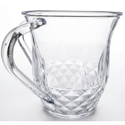 YBM HOME Clear Acrylic Dual Handle Wash Cup with Diamond Texture – Lightweight Bathroom and Kitchen Rinsing Pitcher
