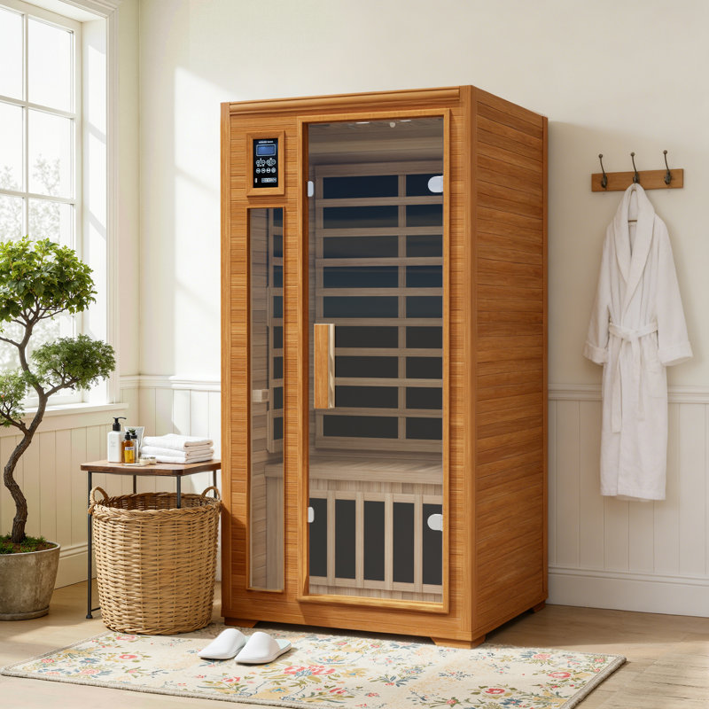 1-Person Canadian Hemlock Low-EMF Infrared Sauna