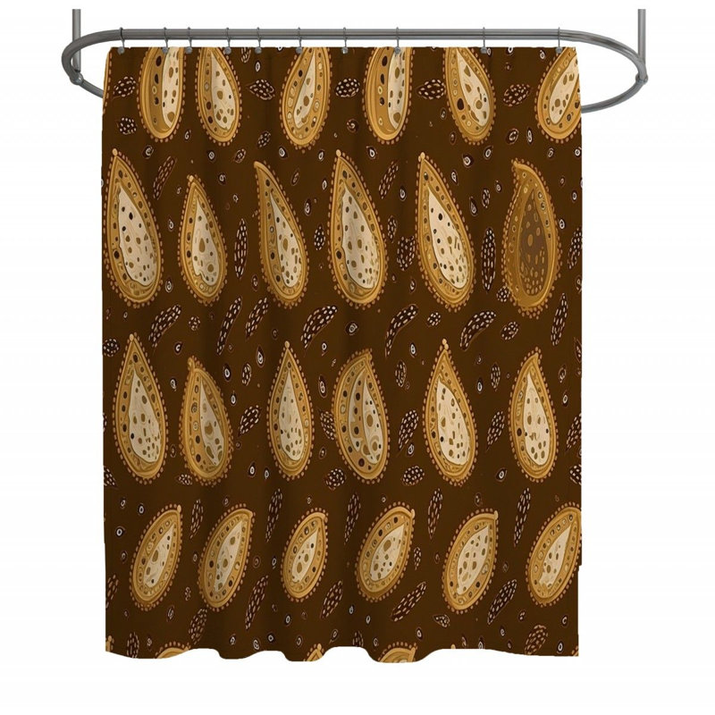 Rideau de douche à motif cachemire - Décoration de salle de bain abstraite, H 93 po x l 70 po