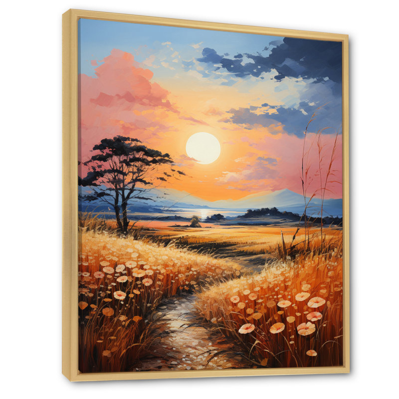 "Countryside Wheat And Pastel II", reproduction d'art sur toile, H 32 po x l 24 po x P 1 po, Encadré naturel