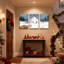 Christmas Winter Scene With Children And Snow Igloo Set of 3 Canvas Wall Art Prints-236553034