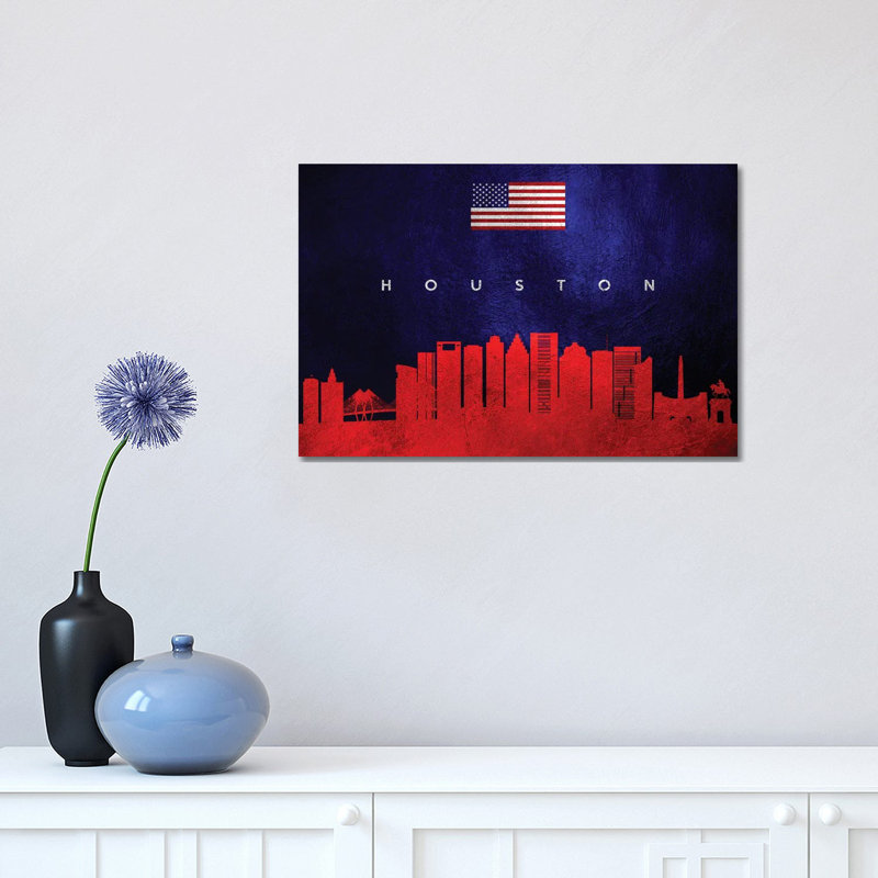 Houston Texas Skyline by Adrian Baldovino - Wrapped Canvas Print, 30.48 cm H x 45.72 cm W