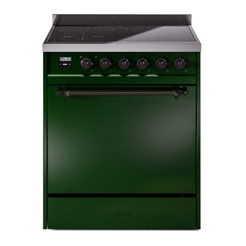 ILVE Nostalgie II 30 in Induction Range, Emerald Green/Bronze