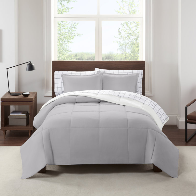 Serta Simply Clean Microfiber Pleated 7 Piece Comforter Set, King Comforter + 6 Additional Pieces, Blush