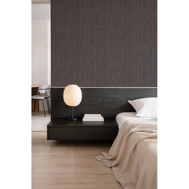 Lingering Lines - Wallpaper, Mahogany, Peel & Stick, Self-Adhesive