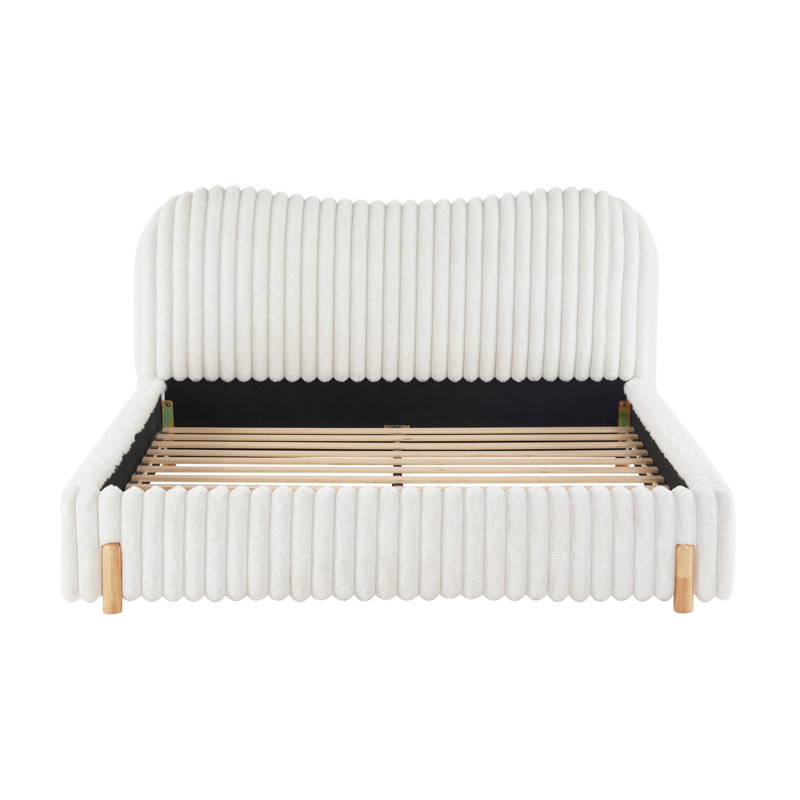 Sleek White Upholstered Bed