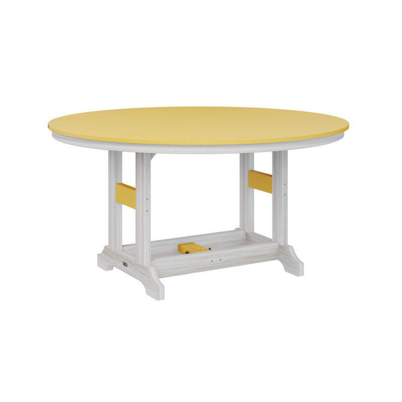 Garden Classic Outdoor Round Bar Table, Sunburst Yellow, Seashell