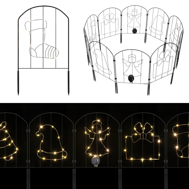 10-Panel Christmas Style B Solar Fence Lights