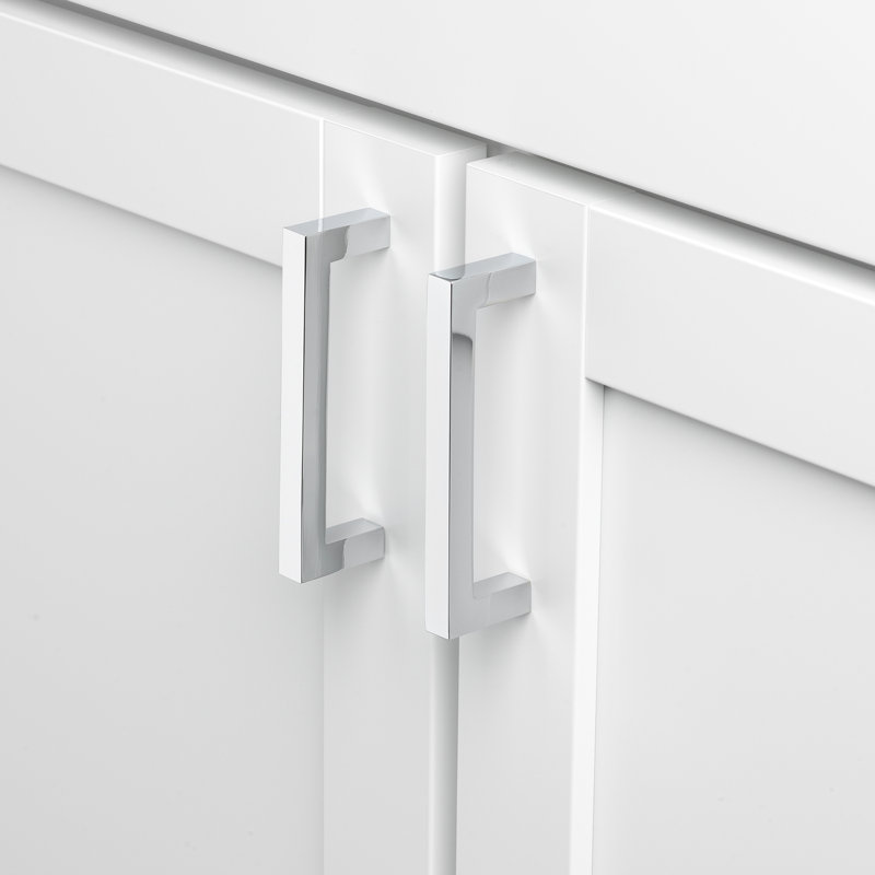 Kingston Collection Solid Square Bar Pull, Polished Chrome, 3 3/4"