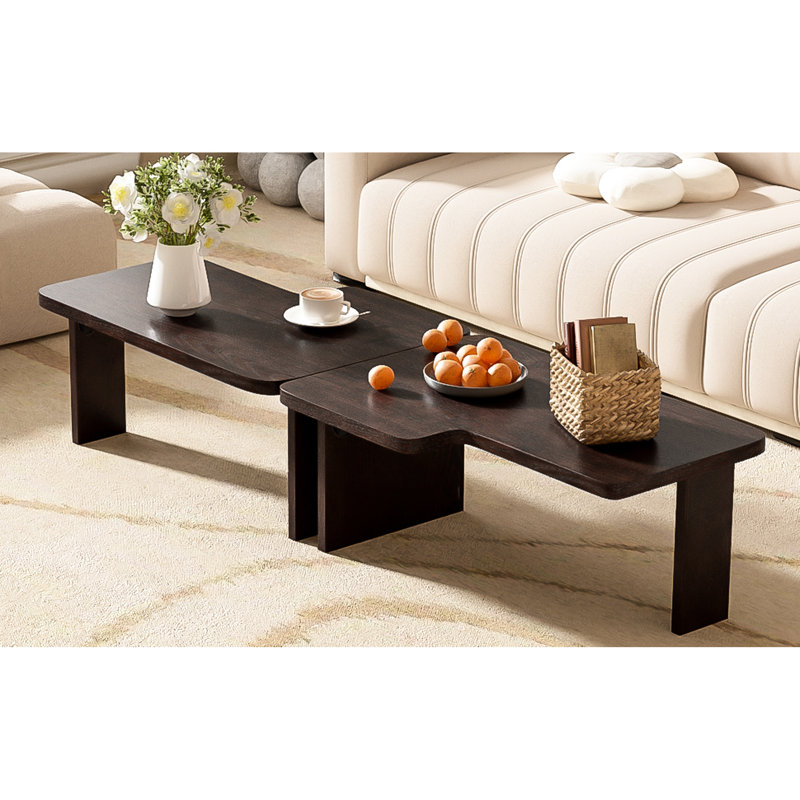 Table basse de salon, épissure rectangulaire, construction, capacité de 25 lb, table à assemblage simple, minimaliste, espace, facile à assembler