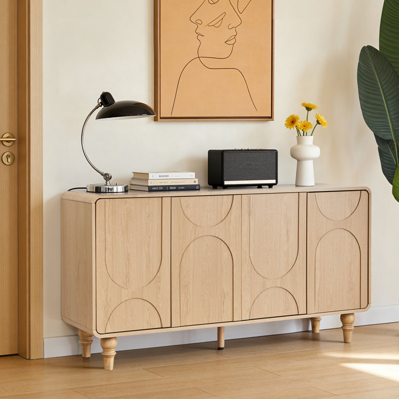 Buffet 59,06 "avec tablettes réglables, Naturel