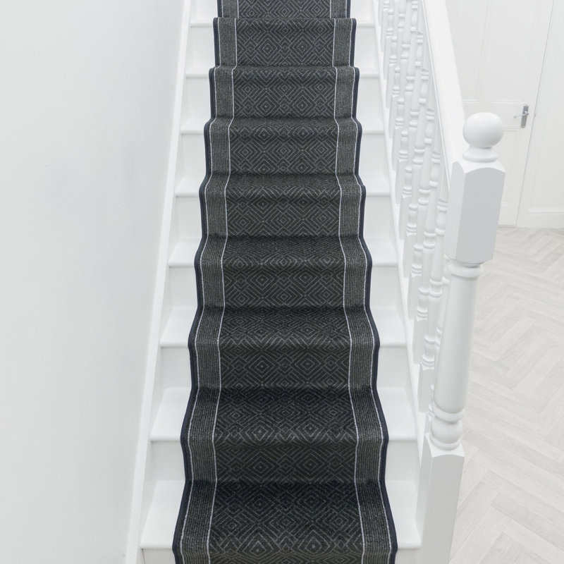 Stair Runner Geometric Machine Tufted Area Rug, Runner 100 x 690 cm