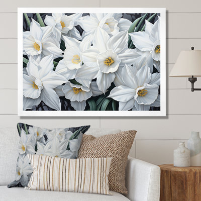 Minimalisme, jonquilles blanches I sur toile