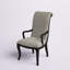 Fauteuil de salle à manger rembourré de 24 po de largeur avec garniture cloutée et structure en bois massif espresso Dows-61959823