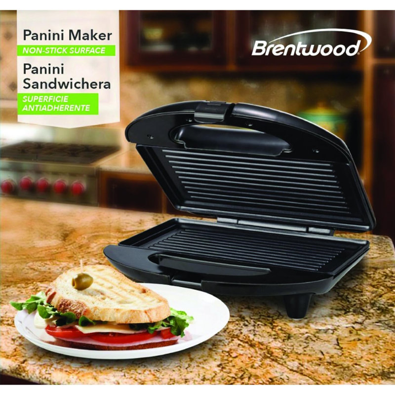 Presse à panini anti-adhésive Brentwood, Noir / argenté
