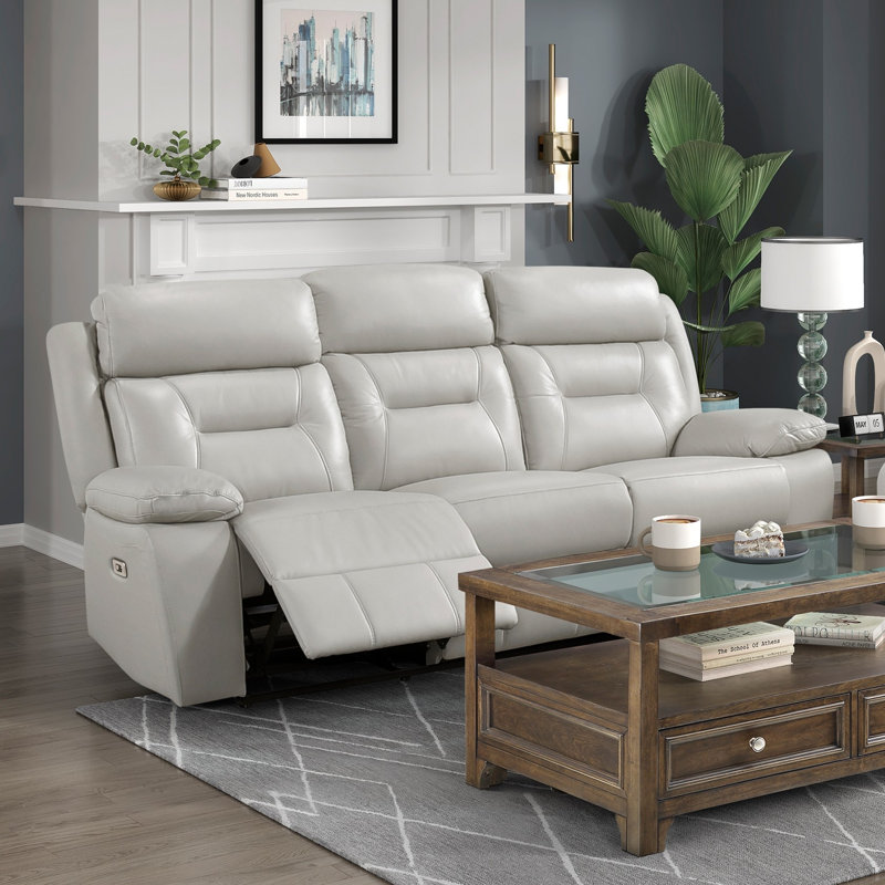 Upholstered 87 " Leather Match Sofa