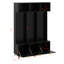 Grand portemanteau de rangement moderne avec banc, banc de rangement multifonctionnel avec portes cannelées ultrabrillantes-115111581