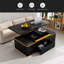 Table basse à plateau relevable avec 4 tabourets de rangement, table basse moderne avec plateau pliable, table basse réglable multifonctionnelle pour le salon-2000274569
